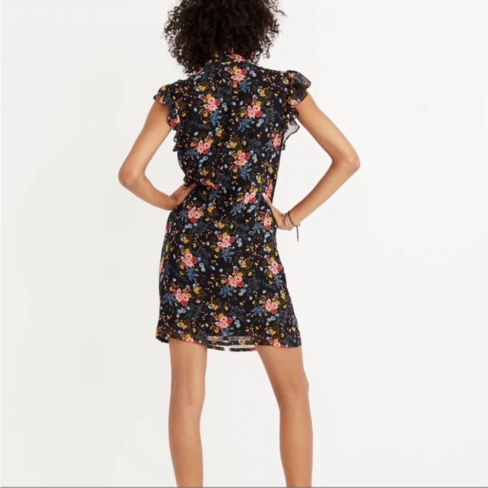 Madewell x No. 6 Store navy floral ruffle sleeveless mini dress Size 00 - Picture 2 of 8